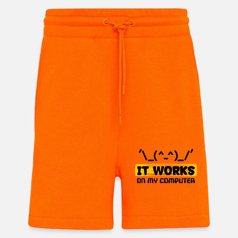 Coden Skripting Computerfreak Developer Statement - Shorts - made by SPREAD - SUNSET ORANGE