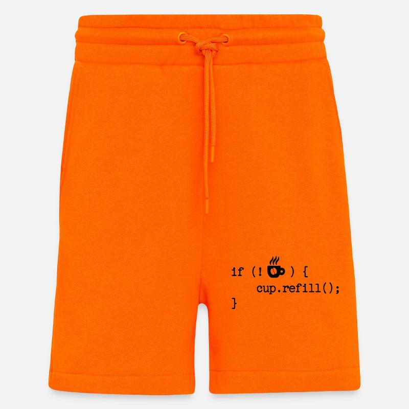 Développeur Programmeur Code Débogage Développeur Web - Short bio décontracté fabriqué en UE - SUNSET ORANGE