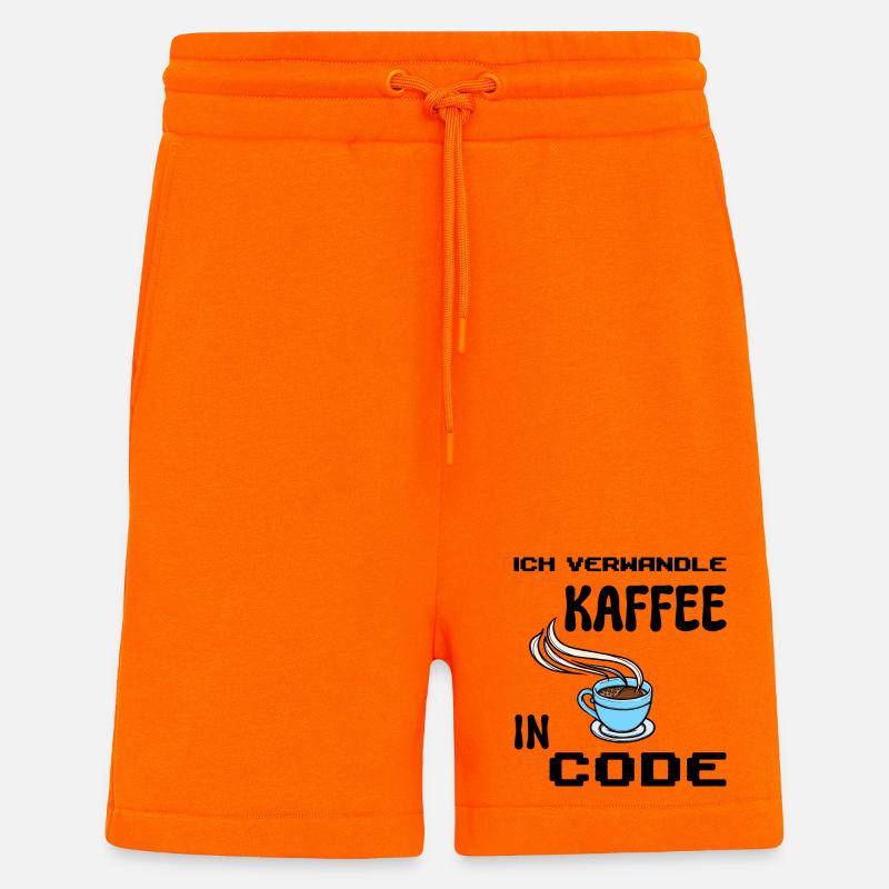 Coden Computerfreak Developer Statement Nerd - Shorts - made by SPREAD - SUNSET ORANGE