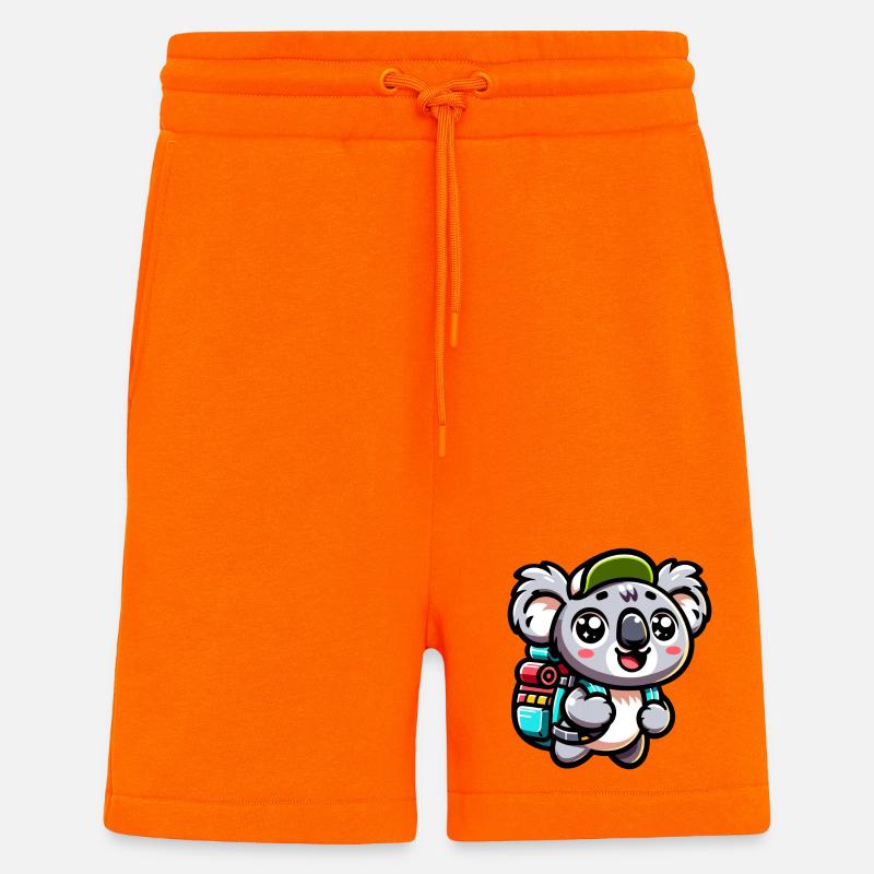 Abenteuerlustiger Koala Backpacker Illustration - Shorts - made by SPREAD - SUNSET ORANGE