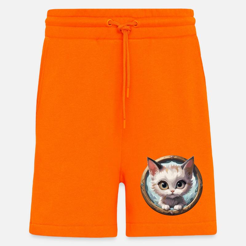 Kätzchen im Rundmedaillon - Shorts - made by SPREAD - SUNSET ORANGE