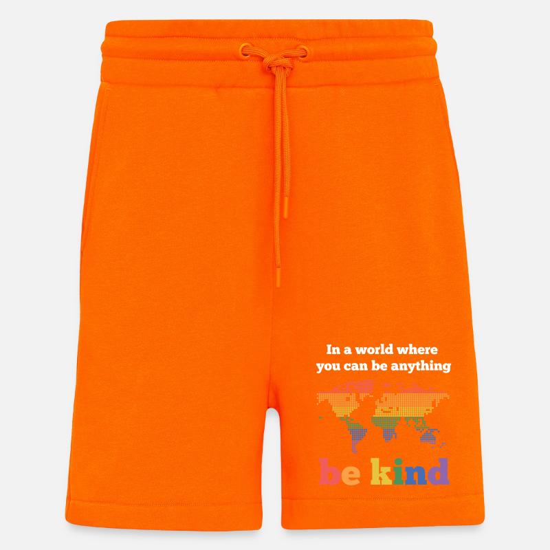 LGBTQ-Pride-Monat - Sei freundlich - Shorts - made by SPREAD - SUNSET ORANGE