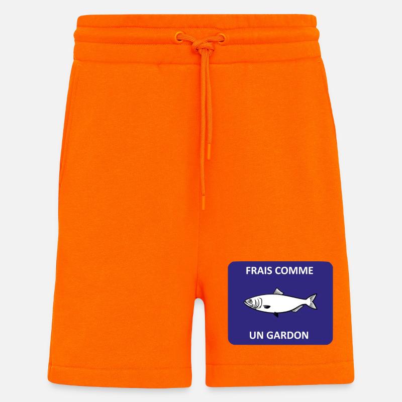 Frais comme un gardon - Short bio décontracté fabriqué en UE - SUNSET ORANGE
