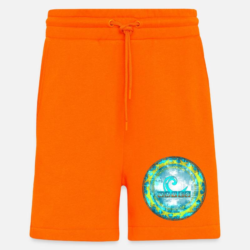 Abstract Waves Pattern - Shorts - made by SPREAD - SUNSET ORANGE