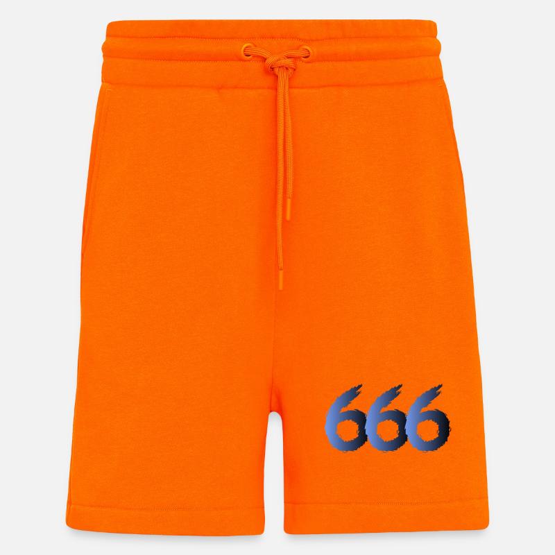 666 Satan Symbol - Devil - Evil - Shorts - made by SPREAD - SUNSET ORANGE
