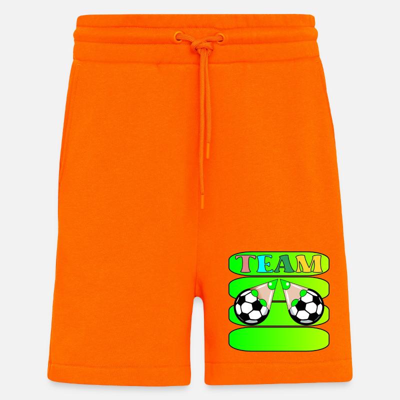 NOM DE L’ÉQUIPE DE FOOTBALL - Short bio décontracté fabriqué en UE - SUNSET ORANGE