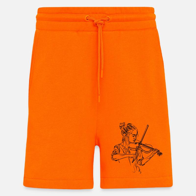 Geige Mädchen Zeichnung - Shorts - made by SPREAD - SUNSET ORANGE