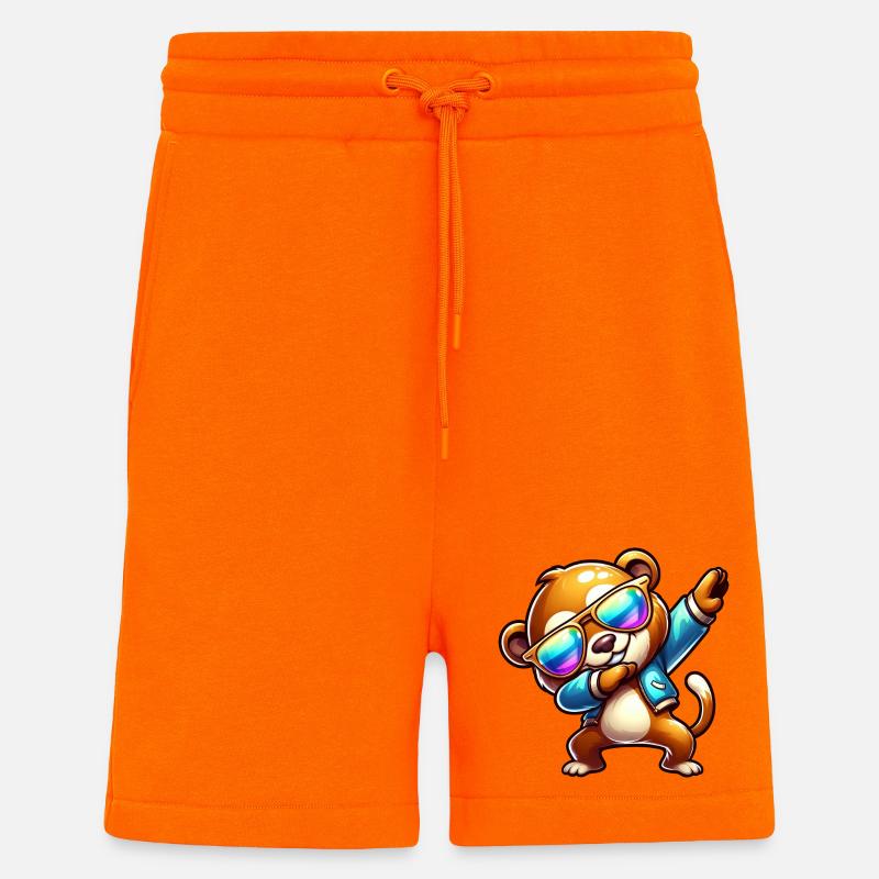 Cool Bear Dabbing Sunglasses Rainbow - Shorts - made by SPREAD - SUNSET ORANGE