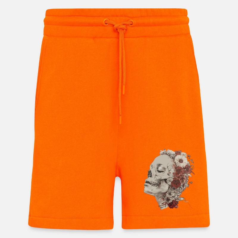 Blühender Schädel - Shorts - made by SPREAD - SUNSET ORANGE