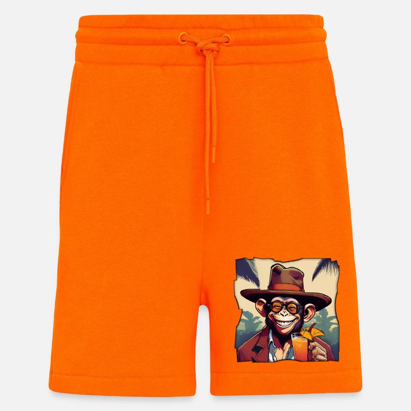 Affe mit Cocktail! - Shorts - made by SPREAD - SUNSET ORANGE