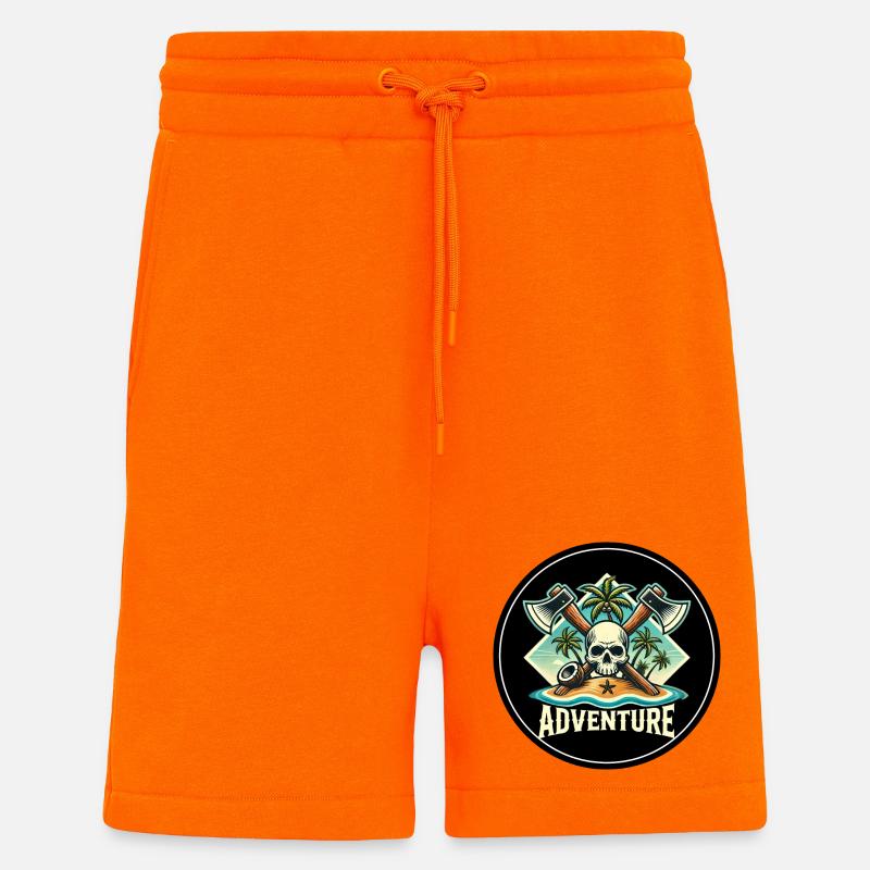 Abenteuer Skull Insel Patch - Shorts - made by SPREAD - SUNSET ORANGE