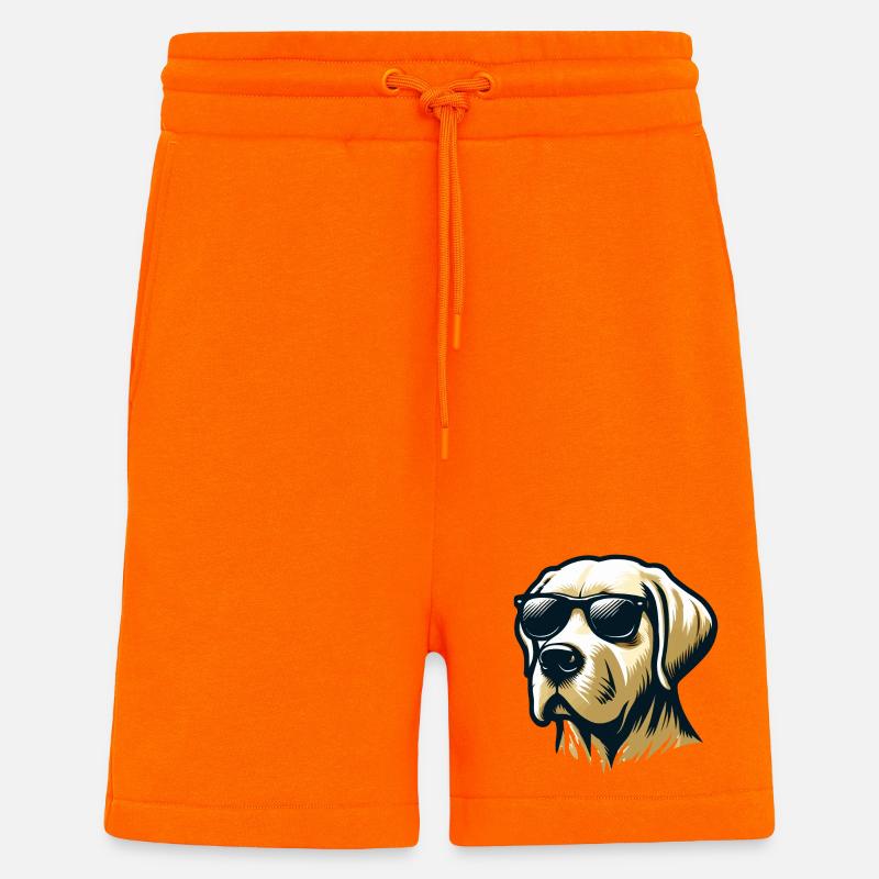 Labrador Head mit Sonnenbrille - Shorts - made by SPREAD - SUNSET ORANGE