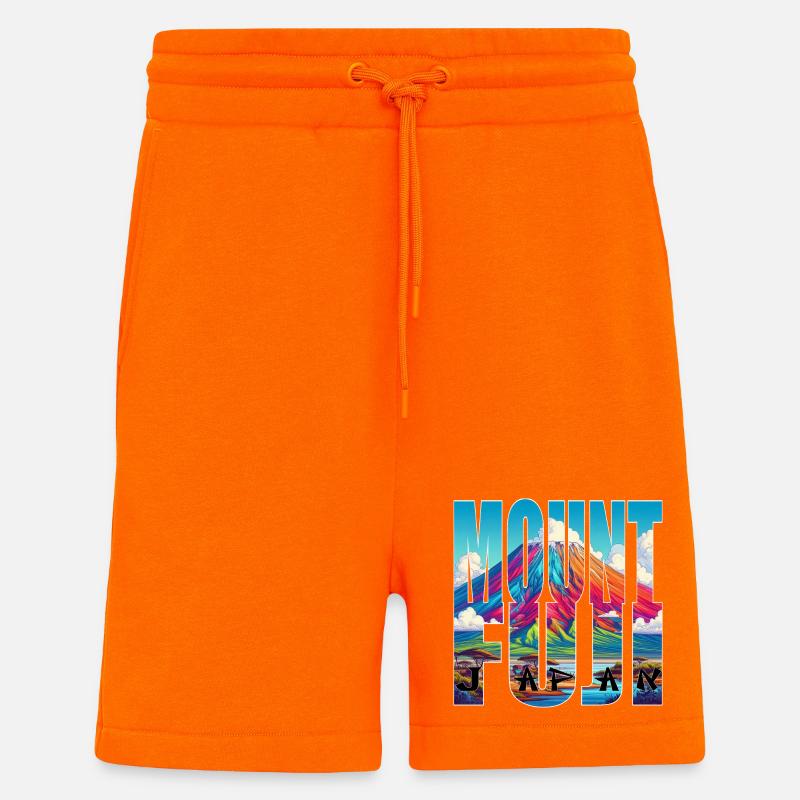 MOUNT FUJI - Short bio décontracté fabriqué en UE - SUNSET ORANGE