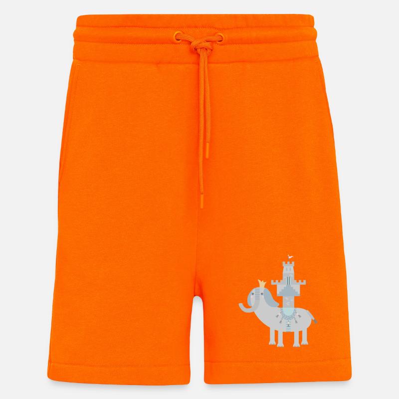 Elefant und Schloss l no text - Shorts - made by SPREAD - SUNSET ORANGE