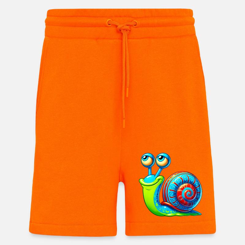 Escargot - Short bio décontracté fabriqué en UE - SUNSET ORANGE