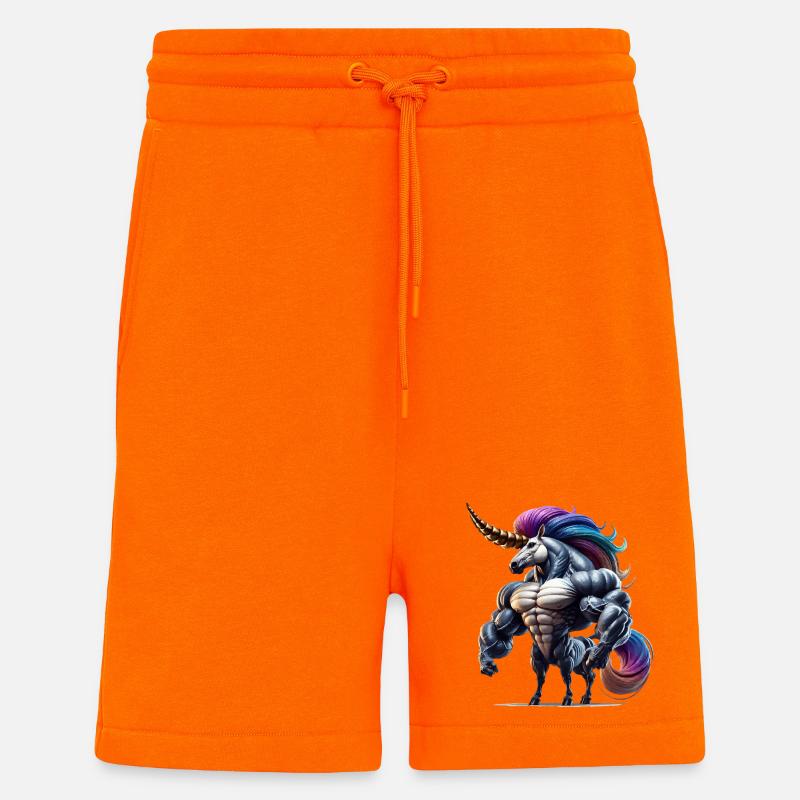 Super licorne - Short bio décontracté fabriqué en UE - SUNSET ORANGE