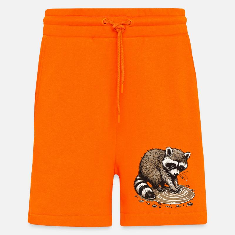 Raton laveur - Short bio décontracté fabriqué en UE - SUNSET ORANGE