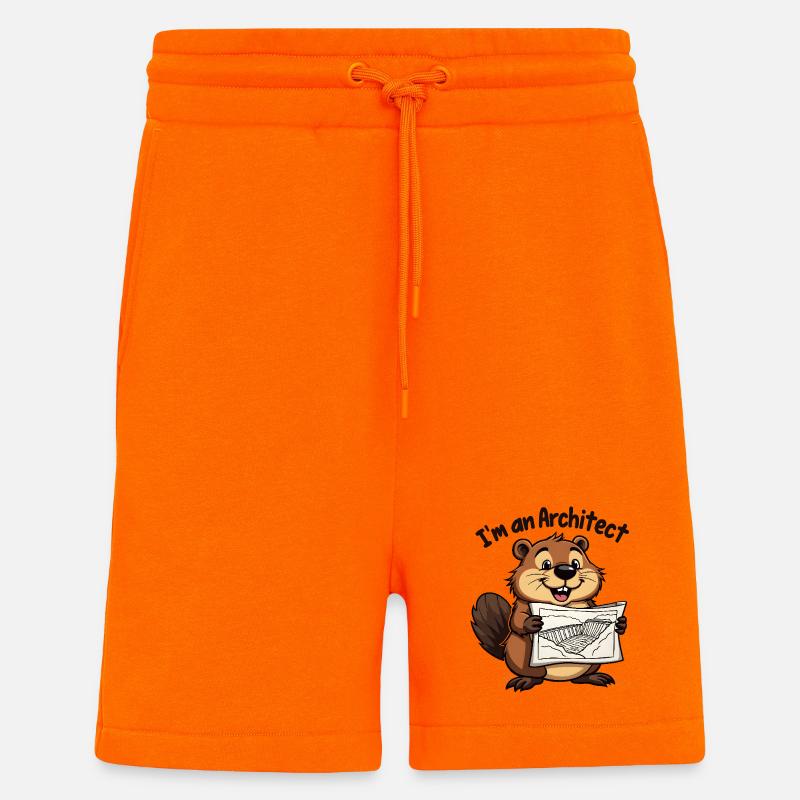 Biber Architect – Dam Builder - Shorts - made by SPREAD - SUNSET ORANGE