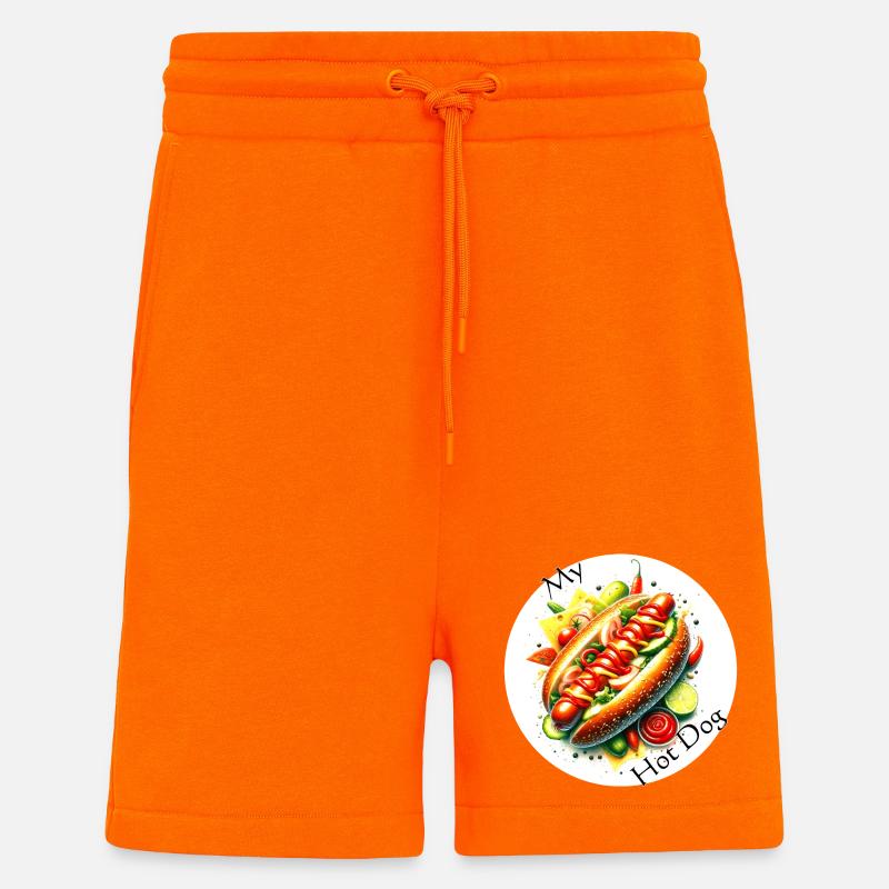 Farbexplosion Hotdog Kunst - Shorts - made by SPREAD - SUNSET ORANGE