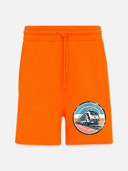E-Lok mit Güterzug - Shorts - made by SPREAD - SUNSET ORANGE