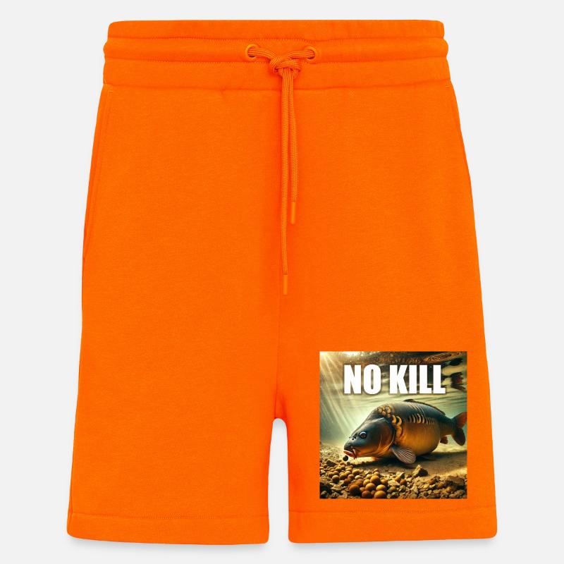 Carpe cuire qui déguste ses bouillettes - Short bio décontracté fabriqué en UE - SUNSET ORANGE