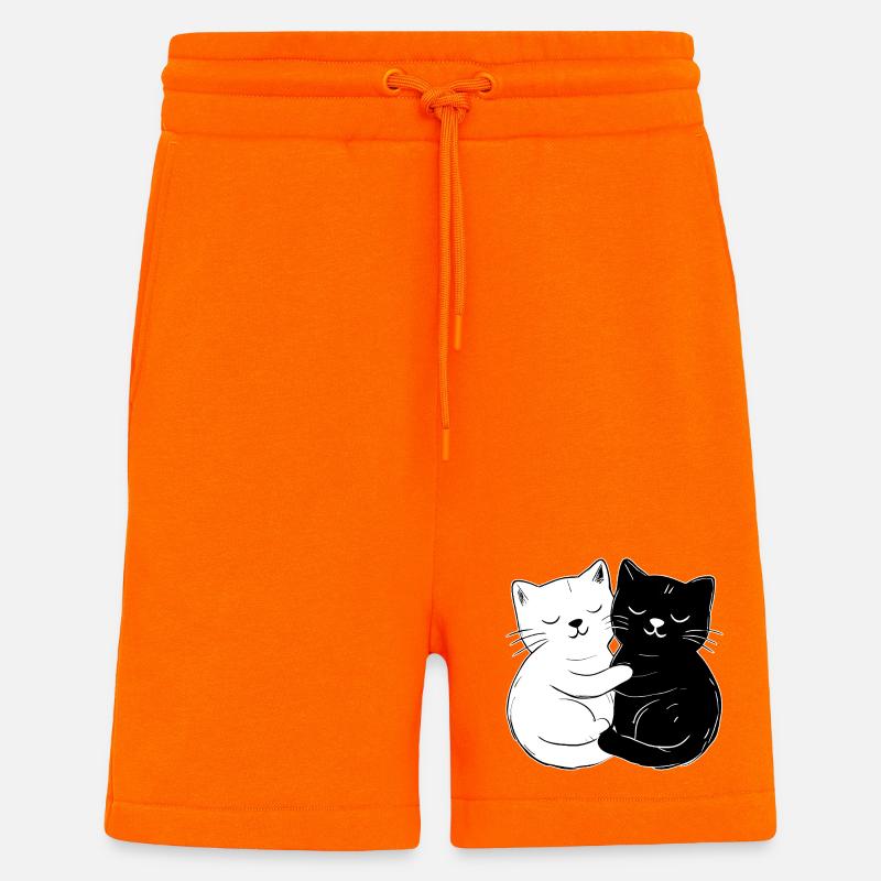Chats mignons – simples et élégants - Short bio décontracté fabriqué en UE - SUNSET ORANGE