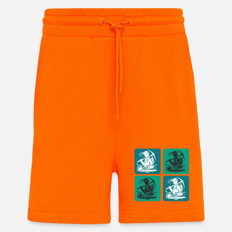 Conception minière - Short bio décontracté fabriqué en UE - SUNSET ORANGE