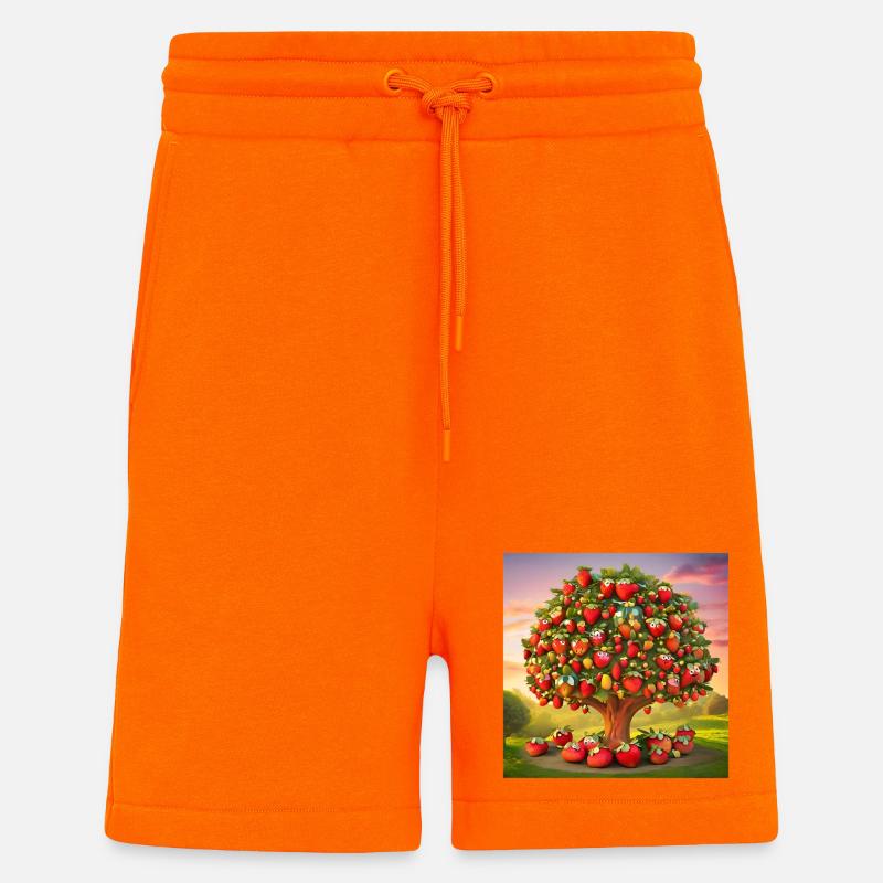 Erdbeere, Obst, ich liebe Erdbeeren - Shorts - made by SPREAD - SUNSET ORANGE