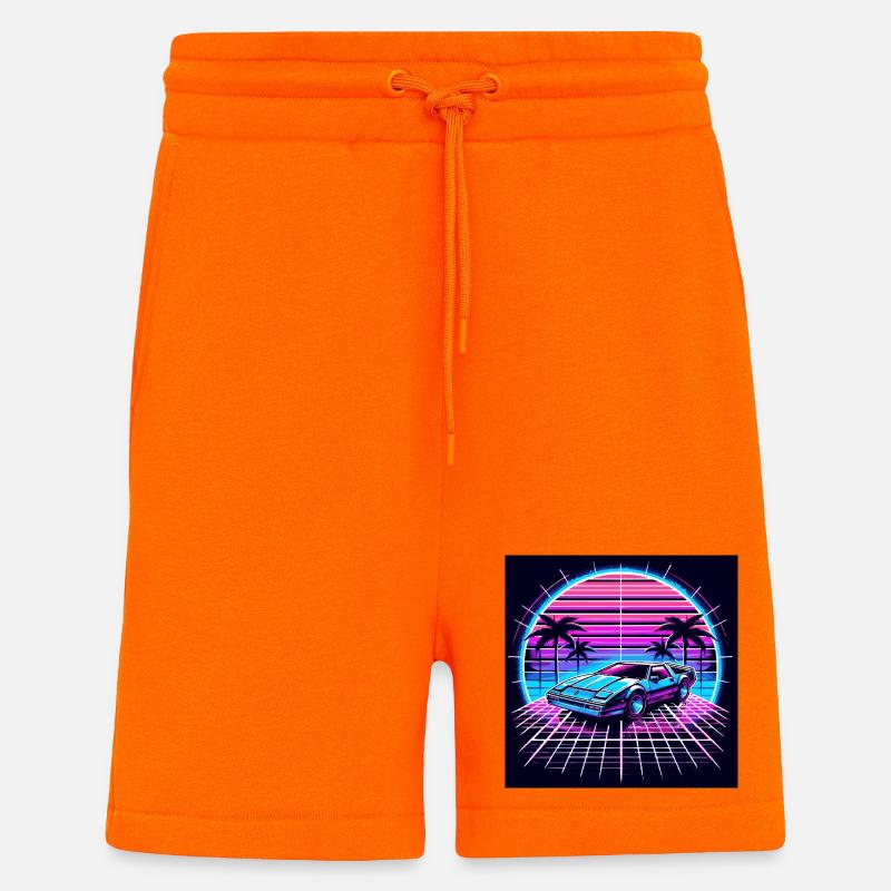 80s Synthwave – Neon Dream Car - Shorts - made by SPREAD - SUNSET ORANGE