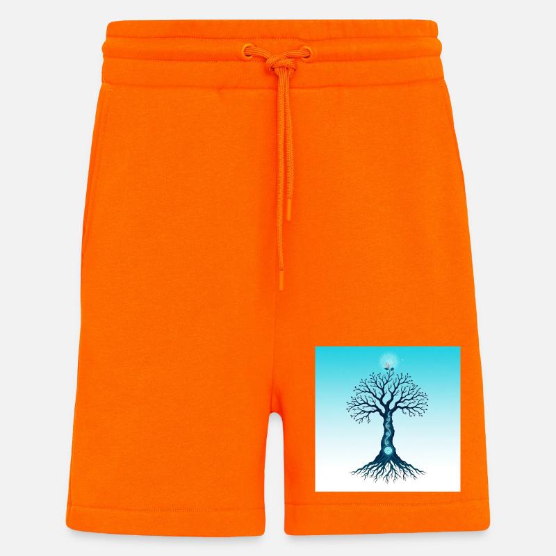 Spiritual Tree - Short bio décontracté fabriqué en UE - SUNSET ORANGE