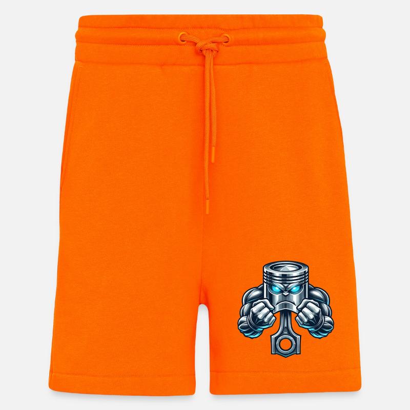 Conception du piston musculaire - Short bio décontracté fabriqué en UE - SUNSET ORANGE