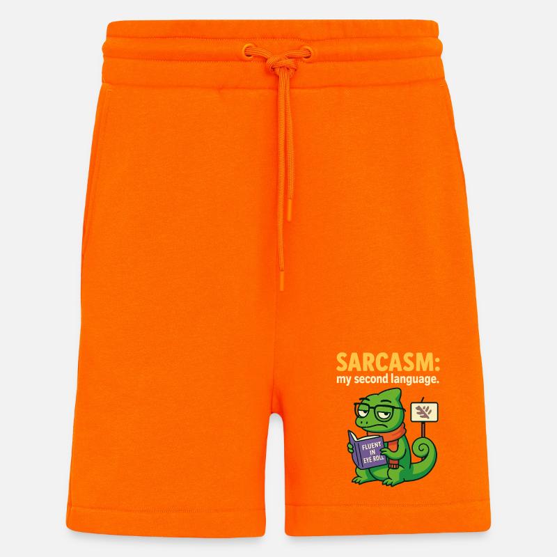 Second Language Sarcasm - Shorts - made by SPREAD - SUNSET ORANGE