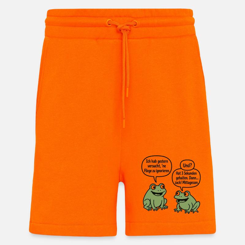 Froschhumor: Fliege ignorieren Witz - Shorts - made by SPREAD - SUNSET ORANGE