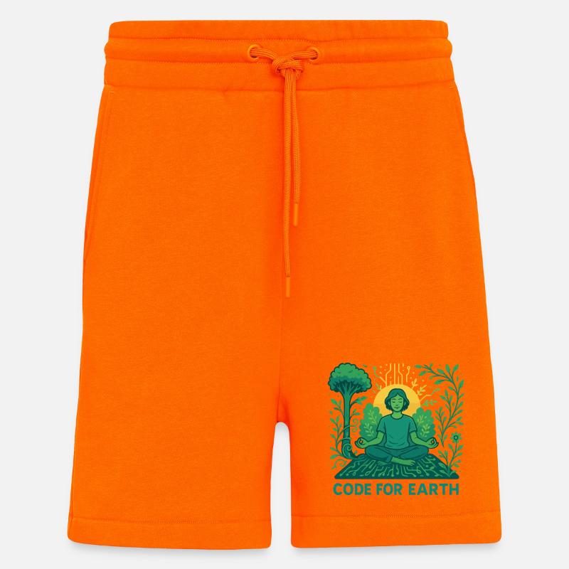 Code pour la Terre - Short bio décontracté fabriqué en UE - SUNSET ORANGE