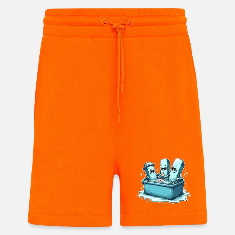Icecube Lolly Pool Party Design - Shorts - made by SPREAD - SUNSET ORANGE