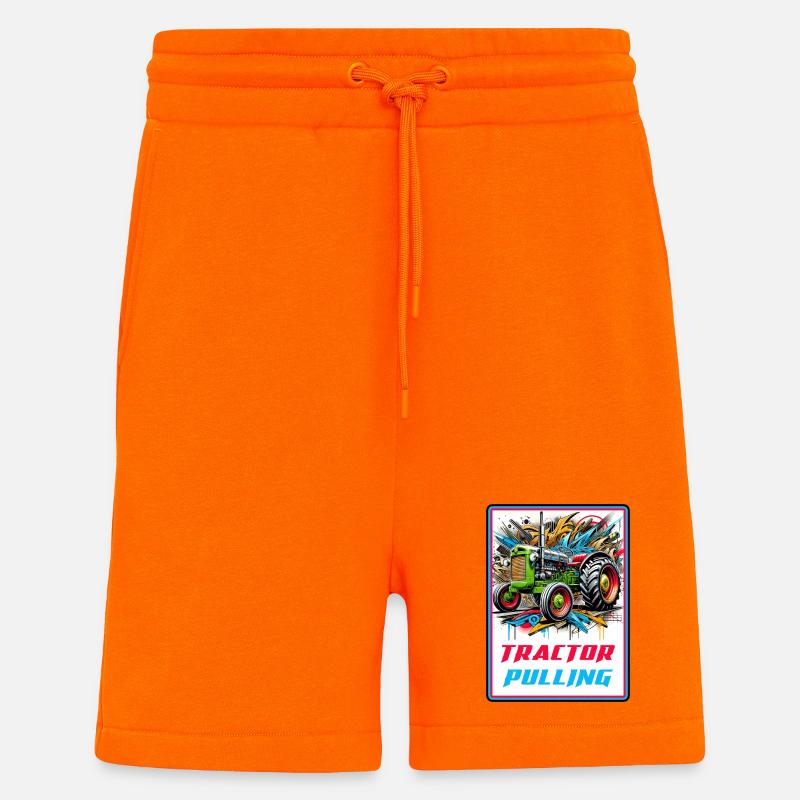 Tractor Pulling Power - Shorts - made by SPREAD - SUNSET ORANGE