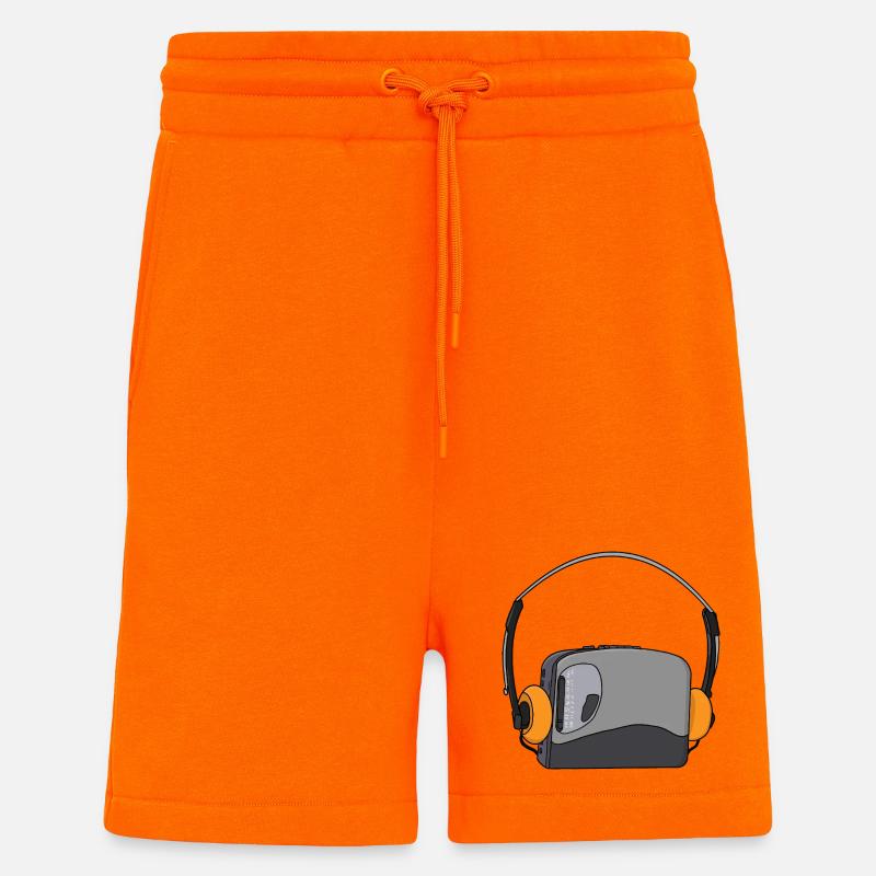 Cool Portable Cassette Audio Player - Shorts - made by SPREAD - SUNSET ORANGE