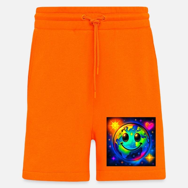 Farbige Glückserde im Neon-Universum - Shorts - made by SPREAD - SUNSET ORANGE