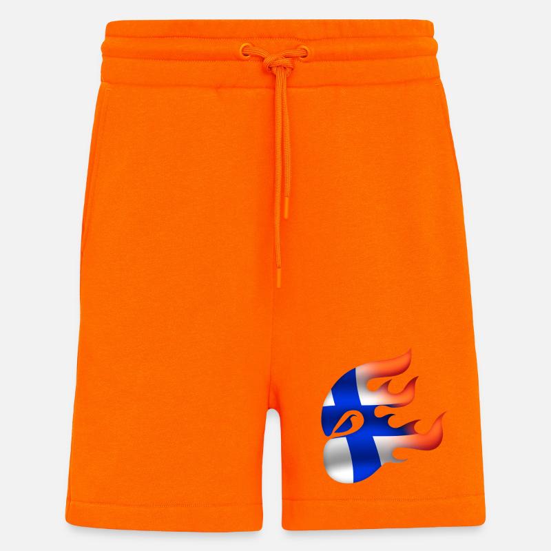 Drapeau de la Finlande - Finlande - Ninja - Short bio décontracté fabriqué en UE - SUNSET ORANGE