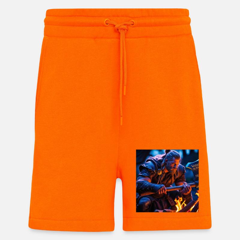 Fantasy Wikinger mit einer Axt - Shorts - made by SPREAD - SUNSET ORANGE