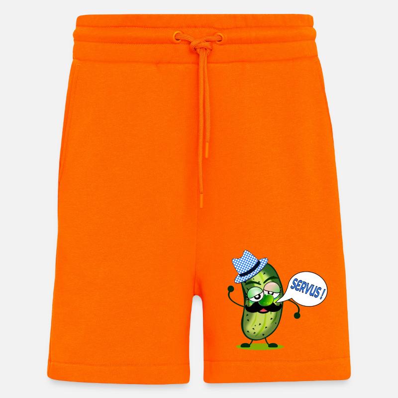 SCHNURRBART GEWÜZGURKEN BAYERN SERVUS - Shorts - made by SPREAD - SUNSET ORANGE