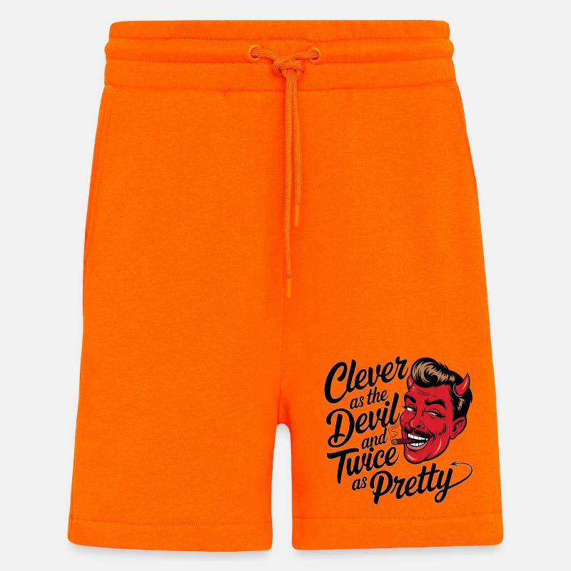 Naughty devil with cigar and charm - Shorts - made by SPREAD - SUNSET ORANGE