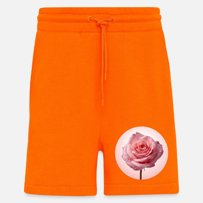 Delicate Pink Roses with Dew - Shorts - made by SPREAD - SUNSET ORANGE