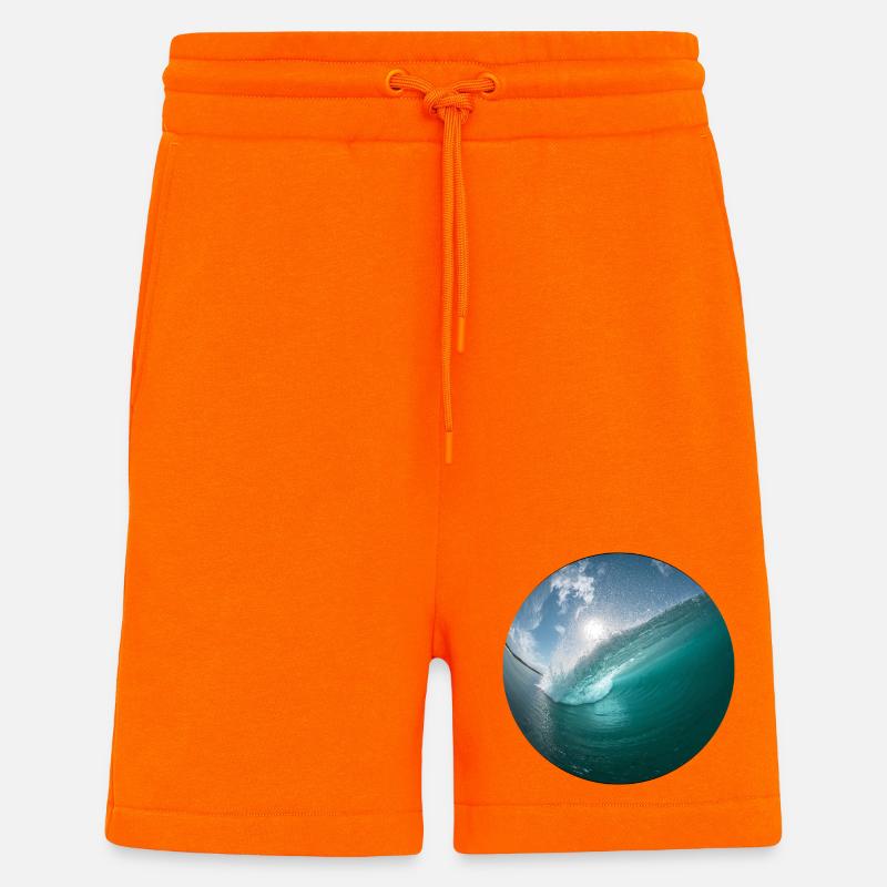 Breakwater Beach Pattern - Shorts - made by SPREAD - SUNSET ORANGE