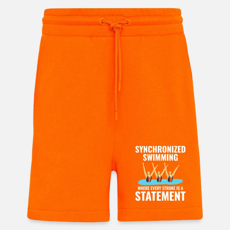 Déclaration sur la natation synchronisée - Short bio décontracté fabriqué en UE - SUNSET ORANGE
