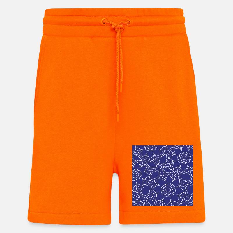 Linear Christmas geometric pattern - Shorts - made by SPREAD - SUNSET ORANGE