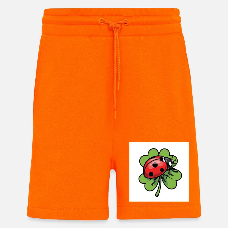 Shamrock with ladybug design - Shorts - made by SPREAD - SUNSET ORANGE