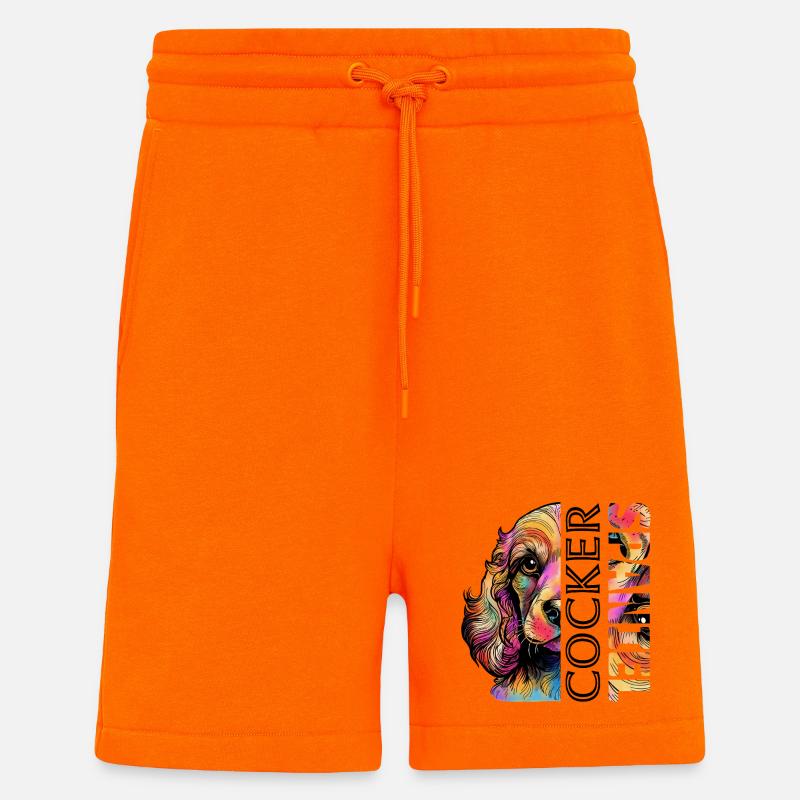 Farbenfroher Cocker Spaniel - Shorts - made by SPREAD - SUNSET ORANGE