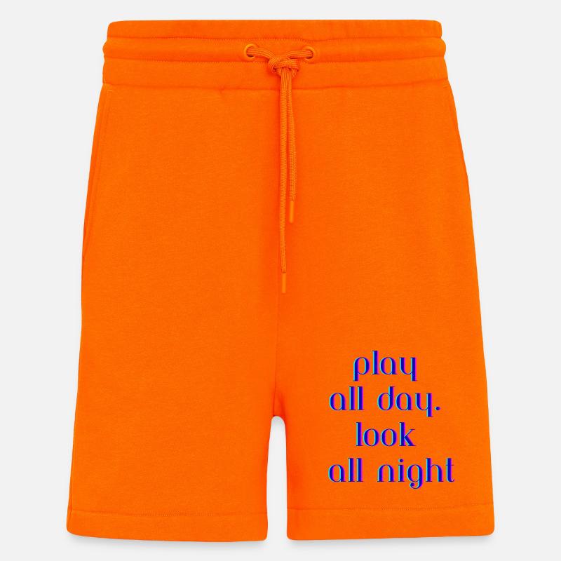 Conception de citation de texte au néon vibrant - Short bio décontracté fabriqué en UE - SUNSET ORANGE