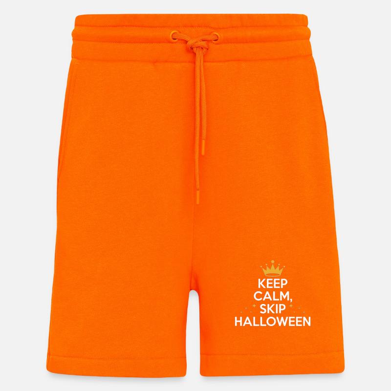KEEP CALM & SKIP HALLOWEEN - Short bio décontracté fabriqué en UE - SUNSET ORANGE